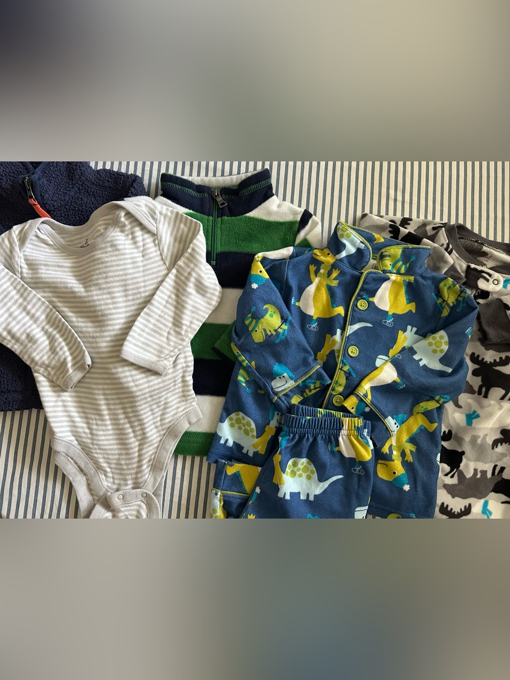 Carter's Navy Blue Fleece Pajama Top with Yellow Accents